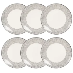 Maisons Du Monde Vaisselle De Noël Assiette Plate En Grès Blanc Motifs à Pois - Lot De 6