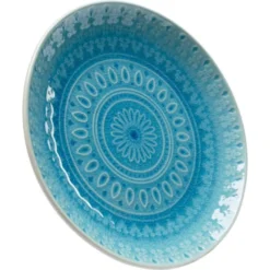 Kare Design Assiettes Plates Assiette Plate En Grès Bleu D21 - Lot De 4 -Assiettes Soldes Magasin assiette plate en gres bleu d21 lot de 4 2