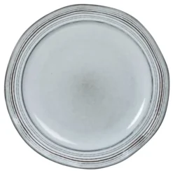 Maisons Du Monde Assiettes Plates Assiette Plate En Grès Bleu Gris - Lot De 4