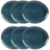 Maisons Du Monde Vaisselle De Noël Assiette Plate En Grès Bleu Pétrole - Lot De 2