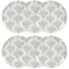 Maisons Du Monde Assiettes Plates Assiette Plate En Grès écru à Motifs Gris Anthracites - Lot De 6