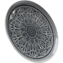 Kare Design Assiettes Plates Assiette Plate En Grès Gris D27 - Lot De 4 -Assiettes Soldes Magasin assiette plate en gres gris d27 lot de 4 3