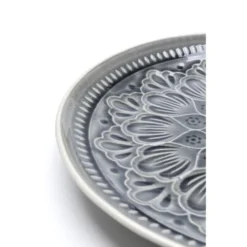 Kare Design Assiettes Plates Assiette Plate En Grès Gris D27 - Lot De 4 -Assiettes Soldes Magasin assiette plate en gres gris d27 lot de 4 4