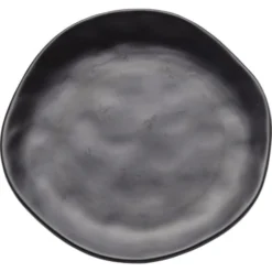 Kare Design Assiettes Plates Assiette Plate En Grès Noir D20 - Lot De 4 -Assiettes Soldes Magasin assiette plate en gres noir d20 lot de 4 3