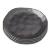 Kare Design Assiettes Plates Assiette Plate En Grès Noir D26 - Lot De 4