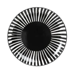 Maisons Du Monde Assiettes Plates Assiette Plate En Grès Noir Et Blanc - Lot De 6