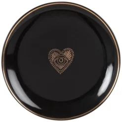 Maisons Du Monde Assiettes Plates Assiette Plate En Grès Noir Et Doré - Lot De 6