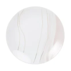 Maisons Du Monde Assiettes Plates Assiette Plate En Grès Rose Blanc Et Doré - Lot De 4