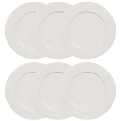 Maisons Du Monde Vaisselle De Noël Assiette Plate En Porcelaine Blanche - Lot De 6