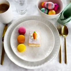 Kare Design Assiettes Plates Assiette Plate En Porcelaine Blanche D22 - Lot De 6 -Assiettes Soldes Magasin assiette plate en porcelaine blanche d22 lot de 6 2