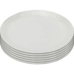 Kare Design Assiettes Plates Assiette Plate En Porcelaine Blanche D22 - Lot De 6
