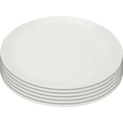 Kare Design Assiettes Plates Assiette Plate En Porcelaine Blanche D29 - Lot De 6