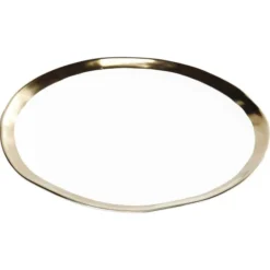 Kare Design Assiettes Plates Assiette Plate En Porcelaine Blanche Et Dorée D25 -Assiettes Soldes Magasin assiette plate en porcelaine blanche et doree d25 2