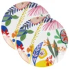 Maisons Du Monde Assiettes Assiette Plate En Porcelaine Multicolore Imprimée - Lot De 2