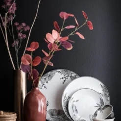 Maisons Du Monde Vaisselle De Noël Assiette Plate En Porcelaine Noire Et Blanche à Motifs - Lot De 6 -Assiettes Soldes Magasin assiette plate en porcelaine noire et blanche a motifs 1000 9 18 195424 2