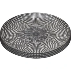 Kare Design Assiettes Plates Assiette Plate En Porcelaine Noire Et Blanche D26 - Lot De 4