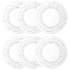 Maisons Du Monde Assiettes Plates Assiette Plate En Verre D 25 Cm - Lot De 6