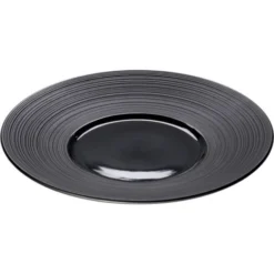 Stalgast Assiettes Plates Assiette Porcelaine Noire Bord Strié Ø 26cm