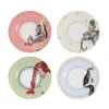 Yvonne Ellen Assiettes à Dessert Assiettes En Porcelaine Animaux D16cm - Lot De 4