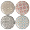 Table Passion Coffret De 4 Assiettes à Dessert 20 Cm En Grès Multicolore