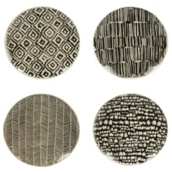 Table Passion Coffret De 4 Assiettes Plates 27 Cm En Grès Noir