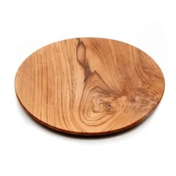 Bazar Bizar Assiettes Plates Grand Plat Rond En Bois De Teck