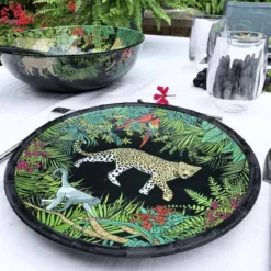 Les Jardins De La Comtesse Assiettes Plates Grande Assiette Plate En Mélamine Avec Des Motifs Jungle 28 Cm -Assiettes Soldes Magasin grande assiette plate en melamine avec des motifs jungle 28 cm 2