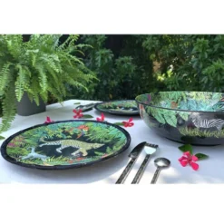 Les Jardins De La Comtesse Assiettes Plates Grande Assiette Plate En Mélamine Avec Des Motifs Jungle 28 Cm -Assiettes Soldes Magasin grande assiette plate en melamine avec des motifs jungle 28 cm 3