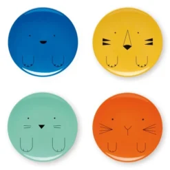 Atomic Soda Lot De 4 Assiettes à Dessert Animaux