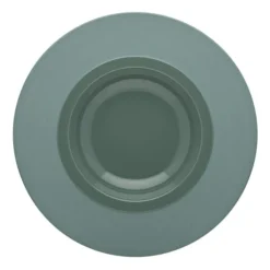 Guy Degrenne Assiettes Creuses Lot De 6 - Assiette à Pâte Grand Bassin Ronde En Grès Vert