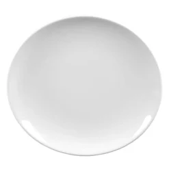 Trend'up Assiettes à Dessert Lot De 6 - Assiette à Steak Ovale 30x28 Cm En Porcelaine Blanc