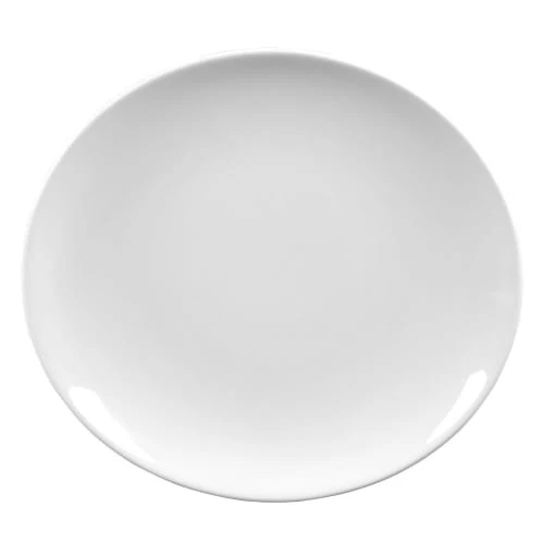 Trend'up Assiettes à Dessert Lot De 6 - Assiette à Steak Ovale 30x28 Cm En Porcelaine Blanc 1 Trend'up Assiettes à Dessert Lot De 6 - Assiette à Steak Ovale 30x28 Cm En Porcelaine Blanc