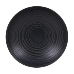 Table Passion Assiettes Creuses Lot De 6 - Assiette Creuse Moon 22,5 Cm En Grès Noir