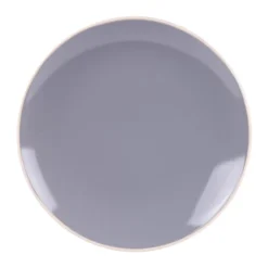 Table Passion Assiettes Plates Lot De 6 - Assiette Plate 27 Cm En Grès Gris