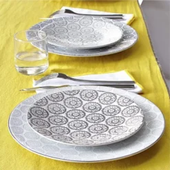 Table Passion Assiettes Plates Lot De 6 - Assiette Plate Chloé 27 Cm Anthracite En Grès Gris -Assiettes Soldes Magasin lot de 6 assiette plate chloe 27 cm anthracite en gres gris 2