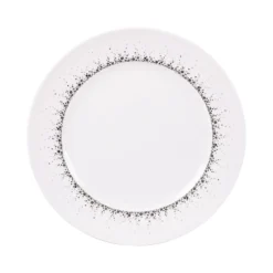 Table Passion Assiettes Plates Lot De 6 - Assiette Plate Gris 27 Cm En Porcelaine Blanc