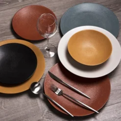 Table Passion Assiettes Plates Lot De 6 - Assiette Plate Terra 27 Cm En Grès Orange -Assiettes Soldes Magasin lot de 6 assiette plate terra 27 cm en gres orange 2