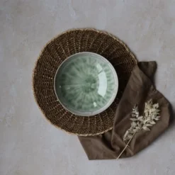 Novastyl Assiettes Creuses Lot De 6 Assiettes Calotte En Porcelaine émaillée Verte D21,5cm -Assiettes Soldes Magasin lot de 6 assiettes calotte en porcelaine emaillee verte d21 5cm 2