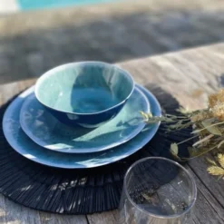 Now’s Home Lot De 6 Assiettes Plates Bleues -Assiettes Soldes Magasin lot de 6 assiettes plates bleues 3