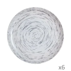 Luminarc Lot De 6 Assiettes Plates Stratis Grises 25cm