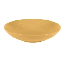 Table Passion Assiettes Creuses Lot De 6 - Grande Assiette Creuse Safran 25 Cm En Grès Jaune