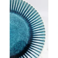 Kare Design Assiettes Plates Plat En Grès Bleu Et Blanc D29 -Assiettes Soldes Magasin plat en gres bleu et blanc d29 2