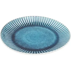 Kare Design Assiettes Plates Plat En Grès Bleu Et Blanc D29 -Assiettes Soldes Magasin plat en gres bleu et blanc d29 4