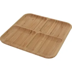 Wadiga Assiettes De Présentation Plateau De Service / Plat De Présentation En Bambou 4 Compartiments