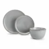 ONA Assiettes Plates Service 12 Pièces Gris