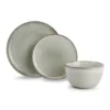 ONA Assiettes Plates Service 12 Pieces Vert