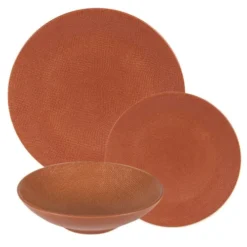Table Passion Assiettes Plates Service D'assiettes Terra 12 Pièces En Grès Orange
