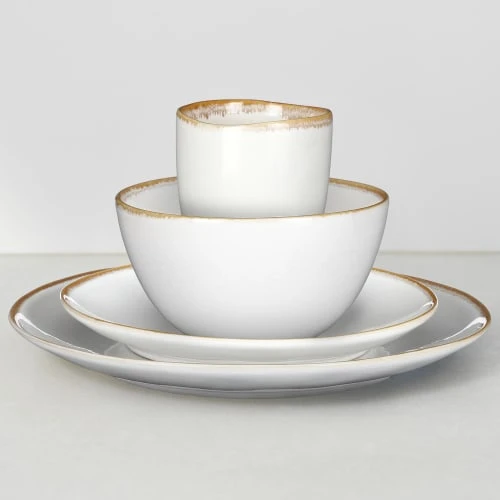 Mica Decorations Assiettes Plates Service De Table 16 Pièces En Céramique Blanc 4 Mica Decorations Assiettes Plates Service De Table 16 Pièces En Céramique Blanc – Image 4