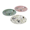 Wadiga Assiettes Plates Set De 3 Assiettes En Céramique Motifs Fleurs Et Oiseaux D27cm