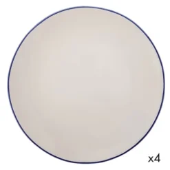 Maison Tilleul Set De 4 Assiettes à Dessert Céramique Blanc